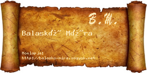 Balaskó Míra névjegykártya